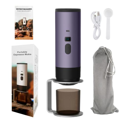 Portable Electric Coffee Maker 3-in-1 Capsule Coffee Grinder Travel Coffee Maker with Cordless Heating for Car and Home Camping