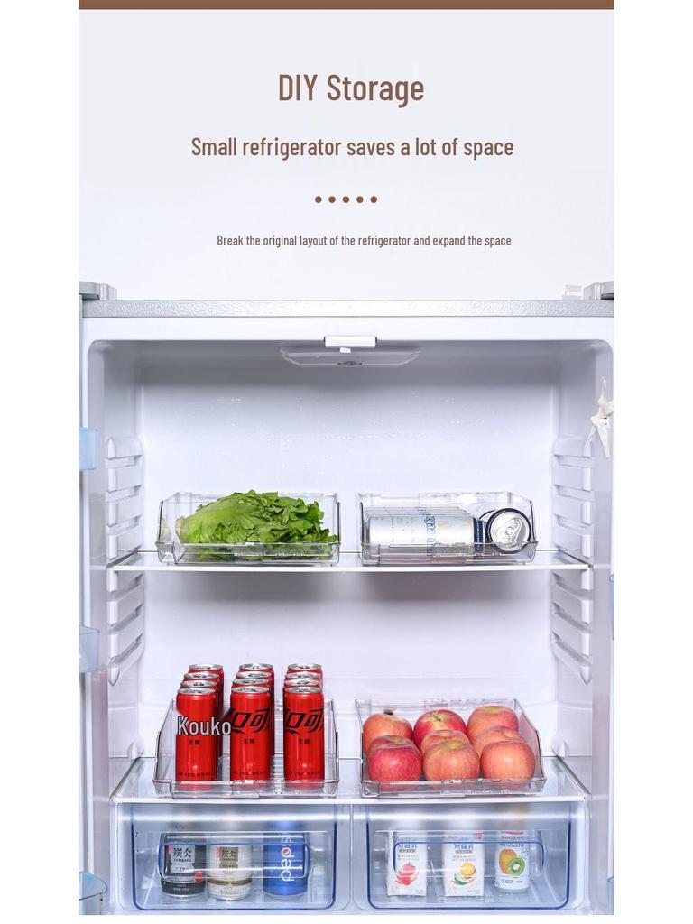 Retractable Plastic Refrigerator Organizer: Stackable Beverage and Food Storage Container