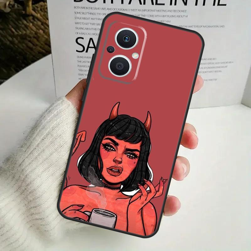 Devil Woman Phone Case For OPPO Reno 8T 14F 13 F 12 11 10 14 Pro 7 8 Lite OPPO Find X8 X6 X5 X9 Pro Cover