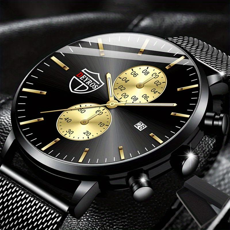 Men's Fashion Date Luminous Watch Men's Quartz Watch Steel Watch Men's Gift