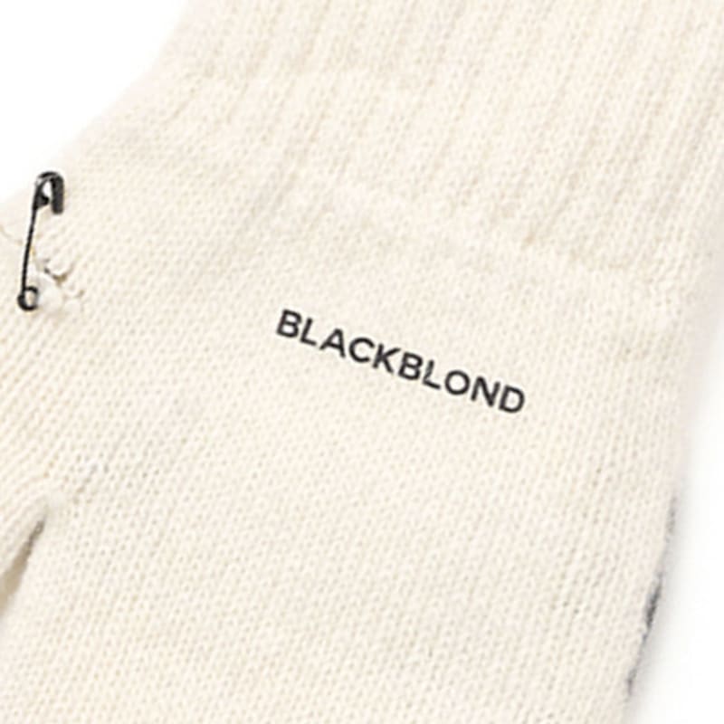 BLACKBLOND BBD Graffiti Logo Ripped Hand Warmer Gloves (Ivory)