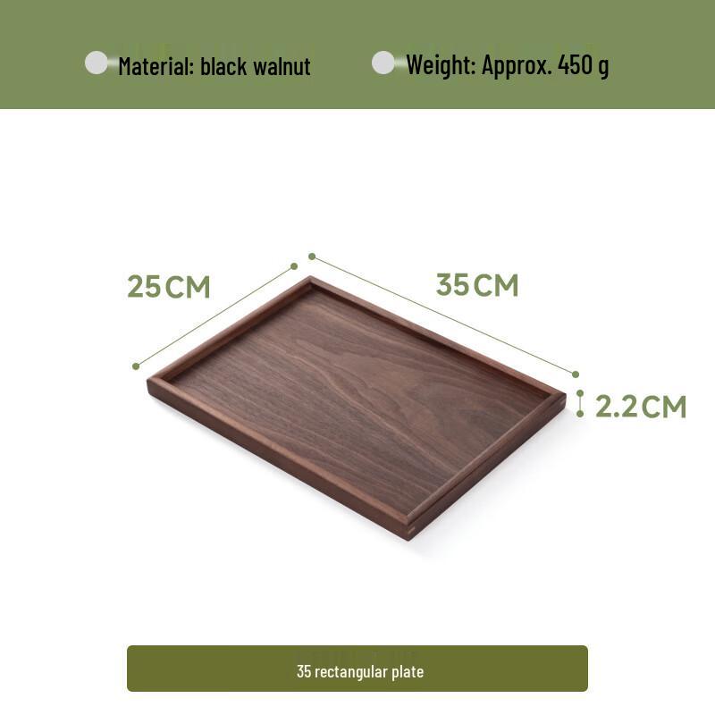

ZISIZ Black Walnut Wood Serving Tray