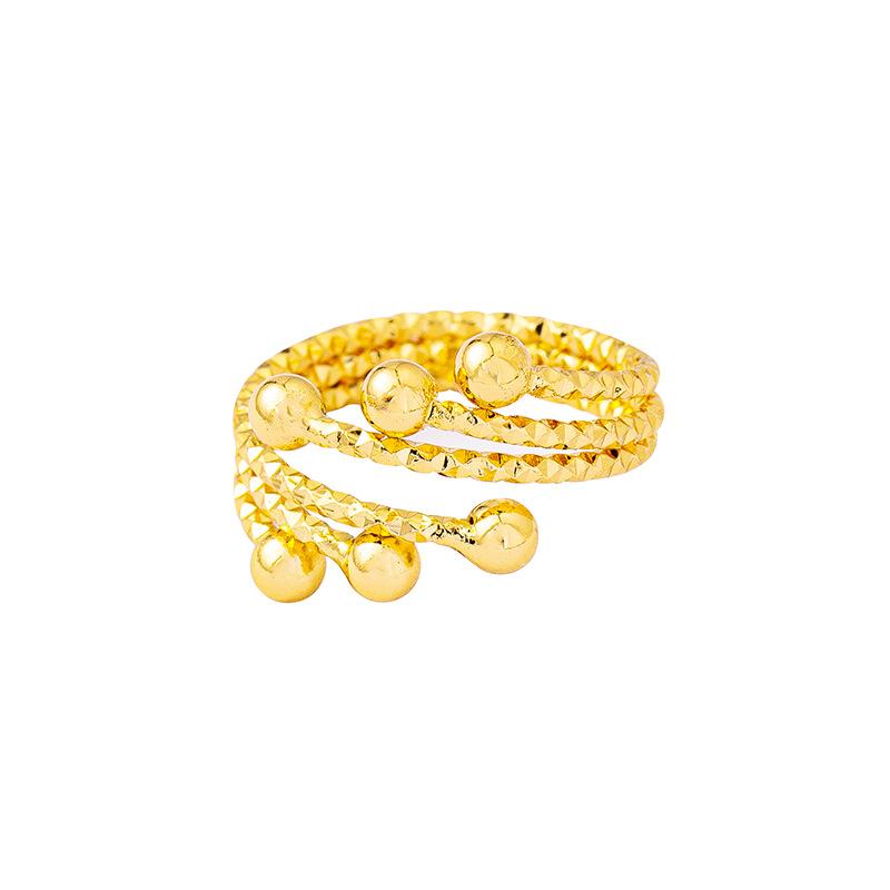 National Trend Ancient Fasha Ring Simple and High-end Multi-circle Bead Ring Female Trend