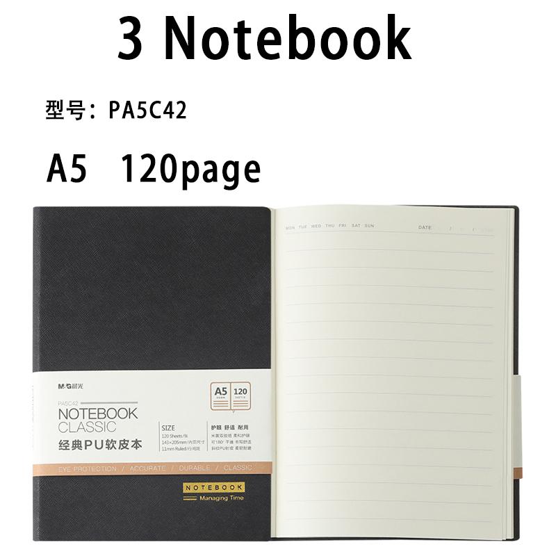 M&G A5 Notebook, 120/80-page lined notebook, smooth writing, suitable for diaries, school, and office use