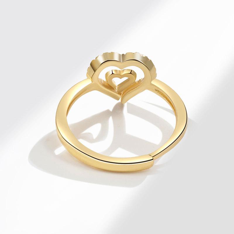 Women Heart Shaped Diamond Wedding Ring Romantic Couple Engagement Band For Marriage Proposal Jewelry Gift