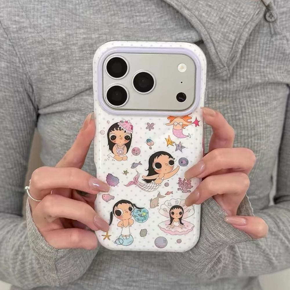 

Kawaii Big-Eyed Girl Phone Case For iPhone 17e 17 16 16e 15 14 13 12 11 Mini Pro Max X XSMax 7 8 Air Plus Transparent Back Cover iPhone 13 Pro