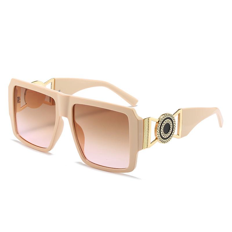 Fashion Retro Luxury Leopard Gradient Square Women Sunglasses  Golden Frame Hollow Design Trend Casual Men Sun Glasses Uv400