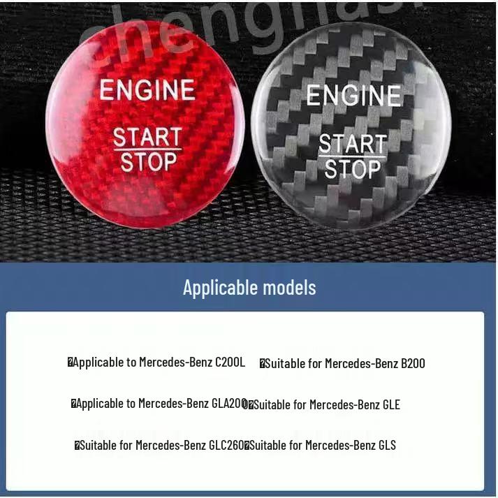 Real Carbon Fiber One-Button Start Ignition Decal for BMW, Mercedes-Benz, Volkswagen, Toyota, Nissan, Honda, Suzuki