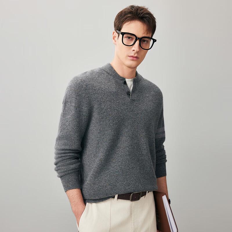 Kemeng Boka Men's 100% Cashmere Half-Zip Sweater
