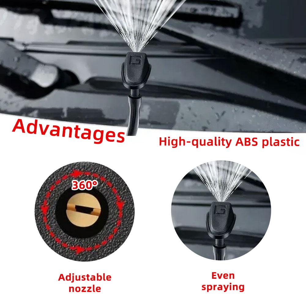 2 Pcs Car Universal Front Windshield Wiper Nozzle Jet Sprayer Kit Water Fan Spout Cover Washer Outlet Adjustment Kit