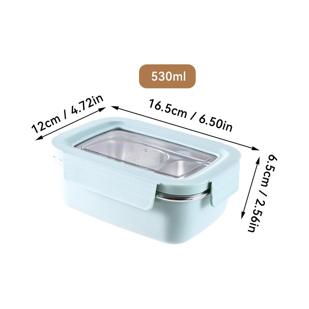 304 Stainless Steel Bento Lunch Box For Kids Students Portable Sealed Fruit Salad Food Container With Compartment Microwave Safe