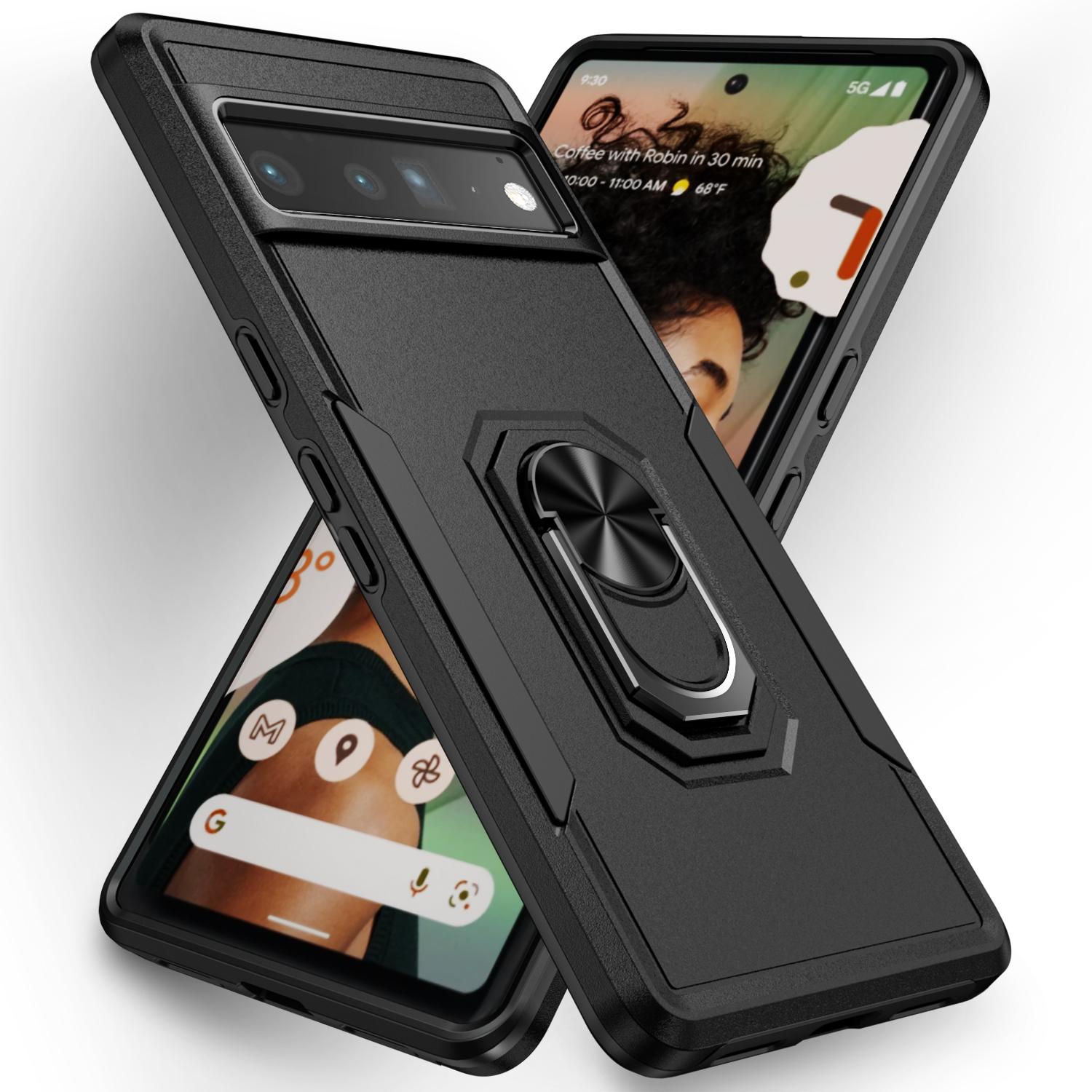 

Military Heavy-Duty Magnetic Ring Stand Phone Case For Google Pixel 9 8A 8 7 7A 6 6A Pro Rugged Matte Shockproof Defender Cover For Pixel 7