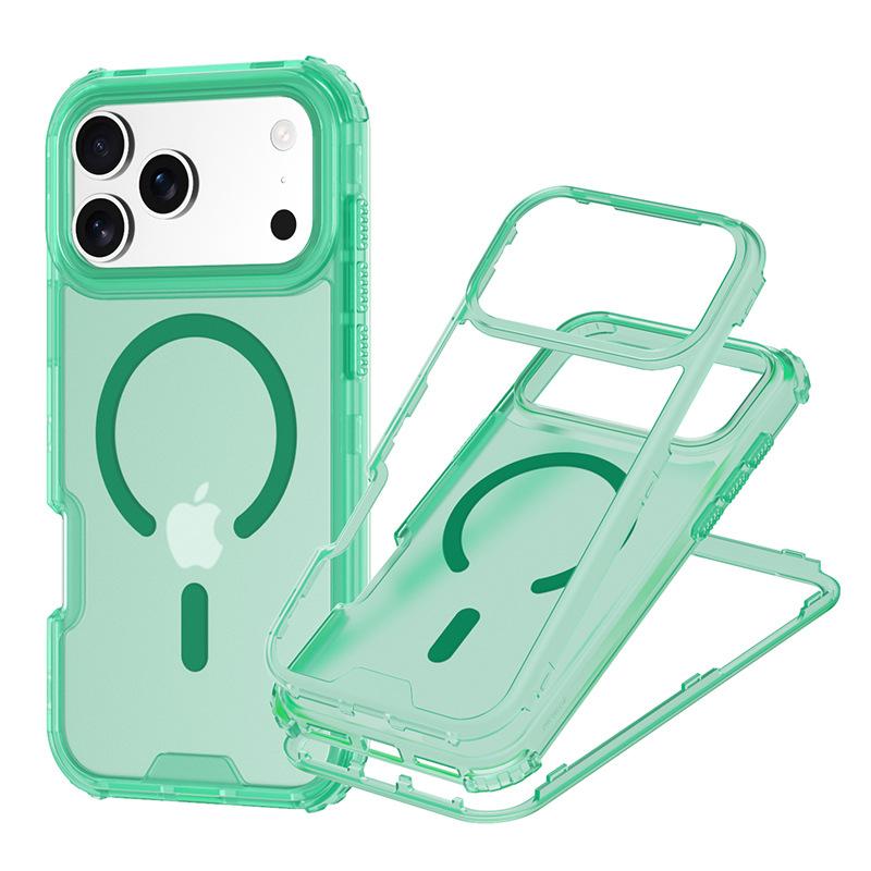 For Apple for IP17PROMAX Three-in-one Skin-sensitive Magnetic Phone Case Lanyard