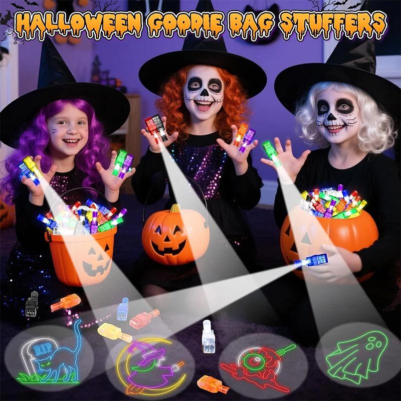 24Pcs Halloween Led Finger Lights Neon Party Favors Glow In The Dark Rave Party Supplies Goodie Bag Stuffers Box Prizes