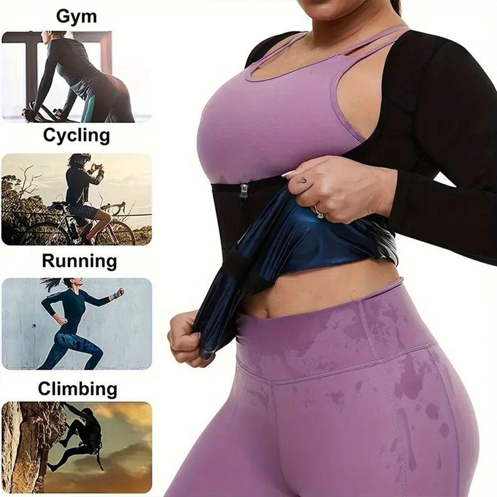 Long Sleeve Waist Trainer Vest Zipper Design Shapewear Tank Top Sauna Suit Shirt  Gym Fitness