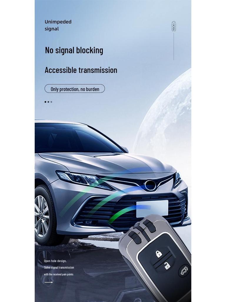 Metal Snap Button Key Case for Toyota: Camry, Crown, Reiz, Prado, Land Cruiser.