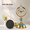 Luxury European Vintage Table Clock Large 38cm Silent Non-Ticking Metal Ceramic Desk Clock for Living Room Mantel Office Decro
