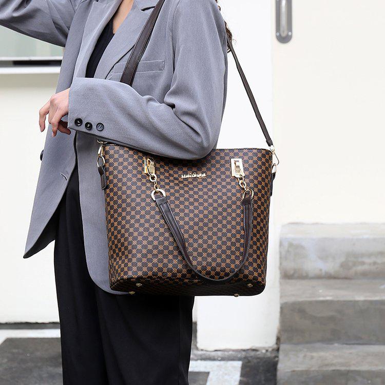 Women's Large Capacity Multi-Piece Mother-and-Child Set Handbag – Stylish Print Single Shoulder Bag