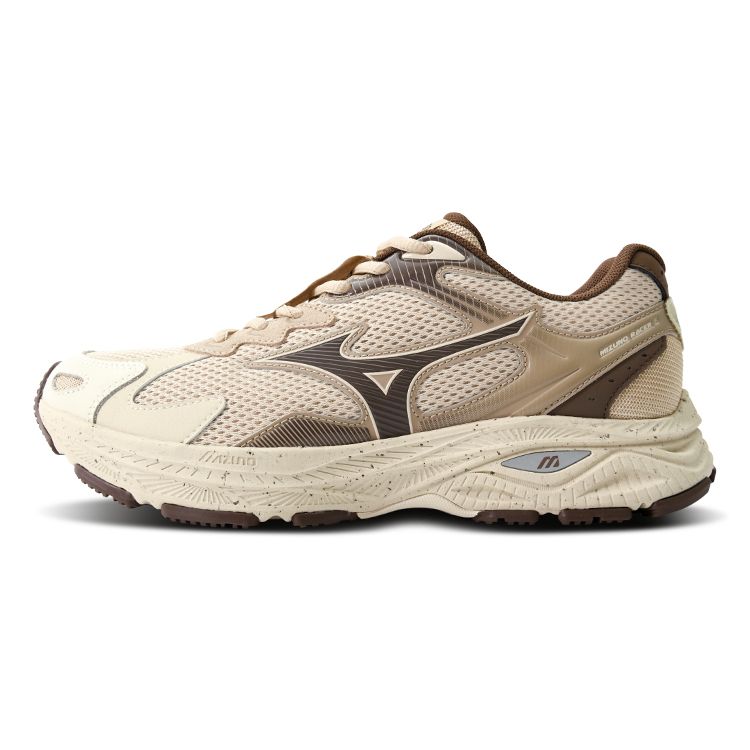 Mizuno Yongpu Coffee X  Racer S Series Retro Trend Shock Absorbing Non-Slip Wear-Resistant Breathable Low-Top Running Shoes Unisex sneaker D1GH223517