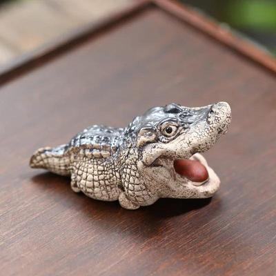 Cute Crocodiles Ornament Boutique Tea Petting Little Animals Tea Pet Ornaments Handmade Tea Ceremony Financial Decorative Gift