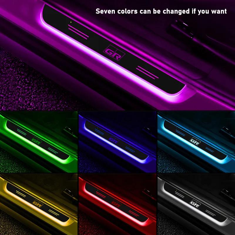 Sfylr8 Car Wireless LED Threshold Light For Toyota GR Chr Yaris Corolla Auris Hilux Celica Verso Rav4 Prius Camry Raize Innen C-HR BZ4