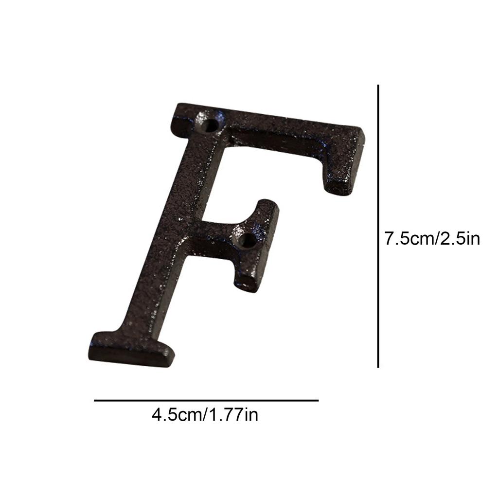 0 to 9, A to Z Metal Letters Numbers Cast Iron Decoration House Sign Doorplate DIY Cafe Wall House Door Address Alphabet Number