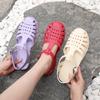 Baotou Sandals Hollow Non-slip Beach Shoes Retro Crystal Jelly Shoes Women's Casual Shoes Batch