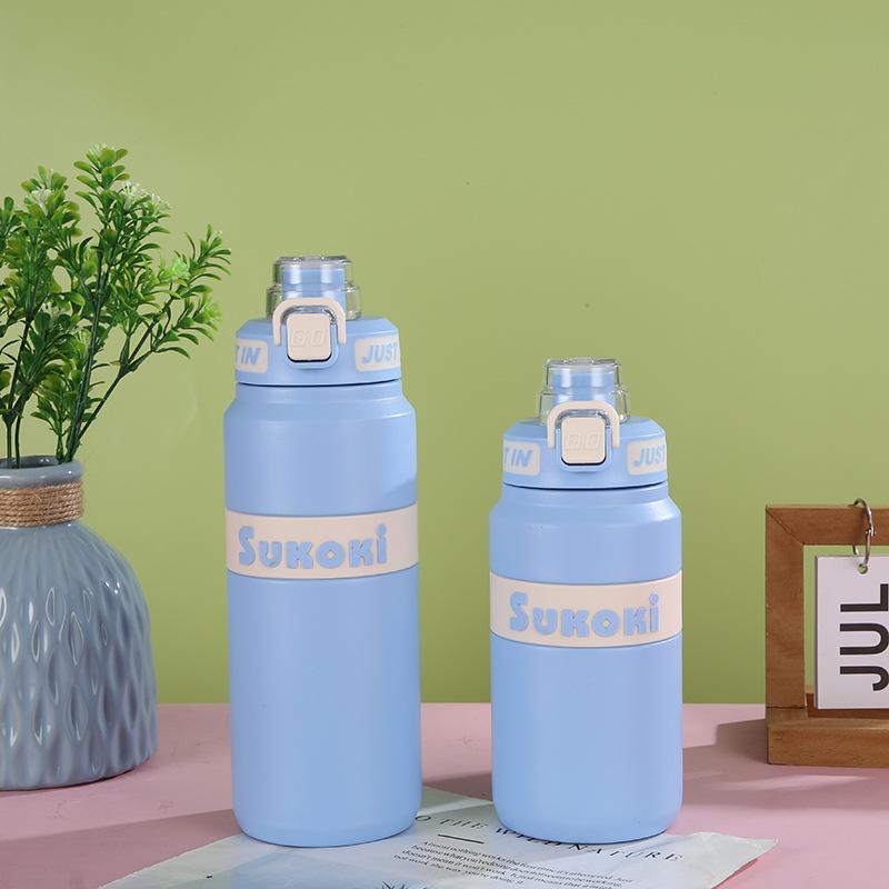 Neuer hochwertiger Thermobecher aus Edelstahl mit großem Fassungsvermögen, Sportkessel, Trinkbecher mit Strohhalm, Geschenkbecher