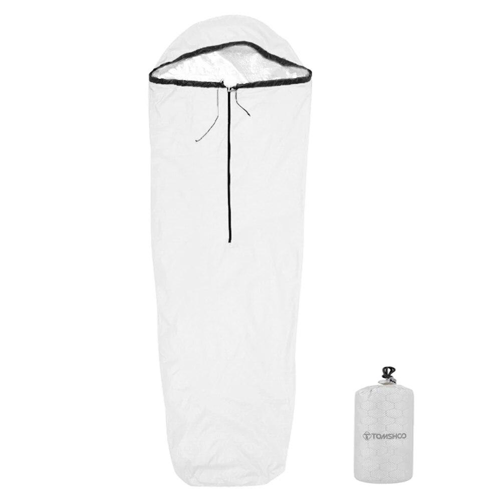 

TOMSHOO Emergency Sleeping Bag Ultralight Waterproof Heat Reflective Thermal Sleeping Bag Survival Gear for Outdoor Adventure белый