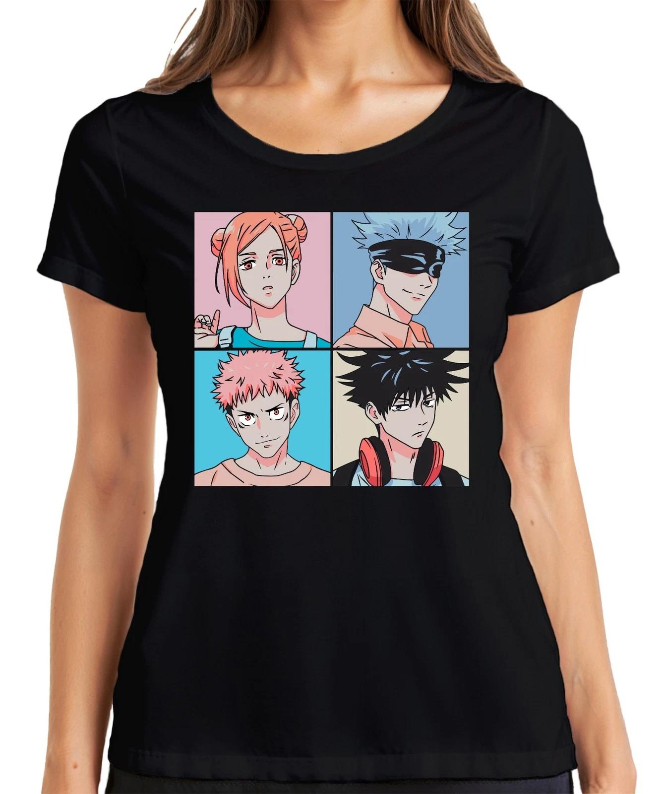 Jujutsu Kaisen Anime Poster Gojo Itadori Fushiguro Kugisaki Damen T-Shirt XXXXL