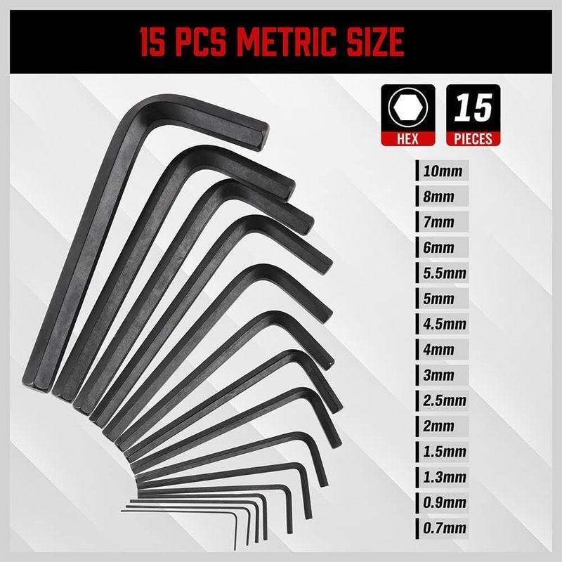 

SEDY 32-Piece Hex Key Wrench Set, Metric and SAE Allen Wrenches L Shape Allen Keys, Chrome Vanadium Steelwith 2x Extension Handl