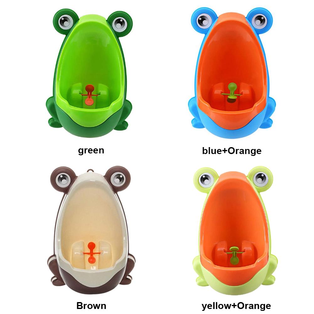 Frog Shape Baby Boys Standing Potty Cartoon Wall-Mounted Kids Boys Toilet Potty with Removable Isolation Urine Bag