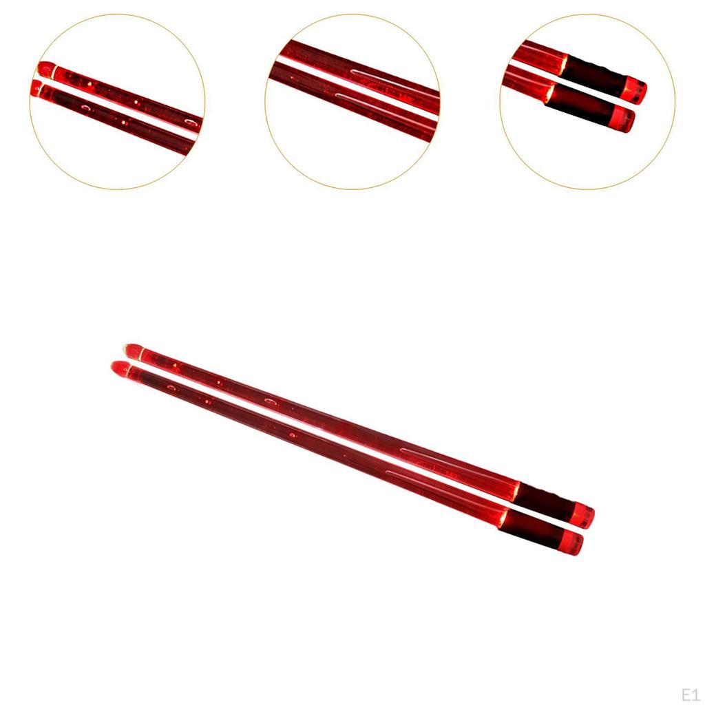 2 Pieces Lights Up Drum Sticks Glow Tip Drumsticks Lightweight Cool Percussion
