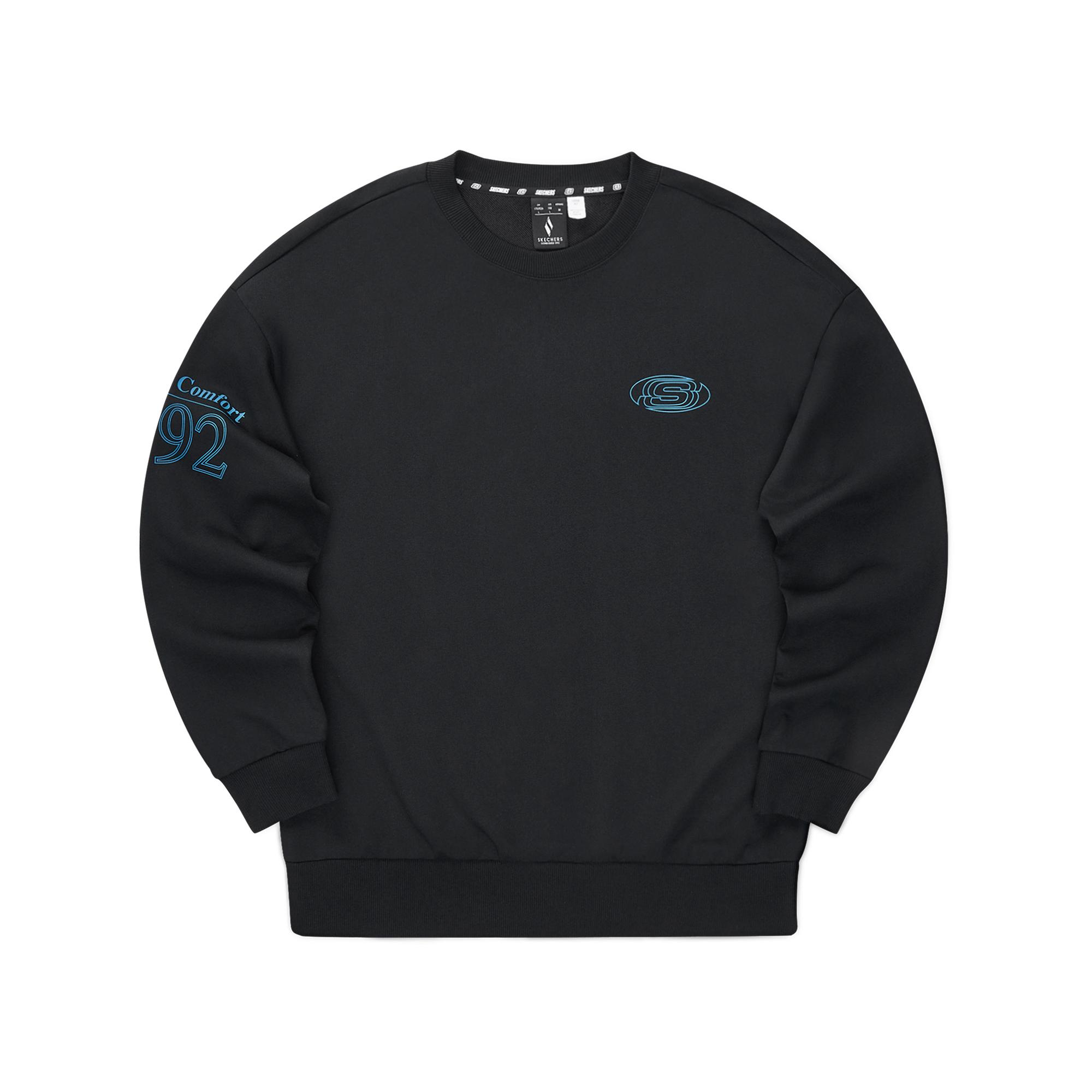 Skechers Sports Lifestyle Series Retro Loose Fit Crewneck Sweatshirt Unisex sweatshirt Carbon-Black L324U096-0018 XS