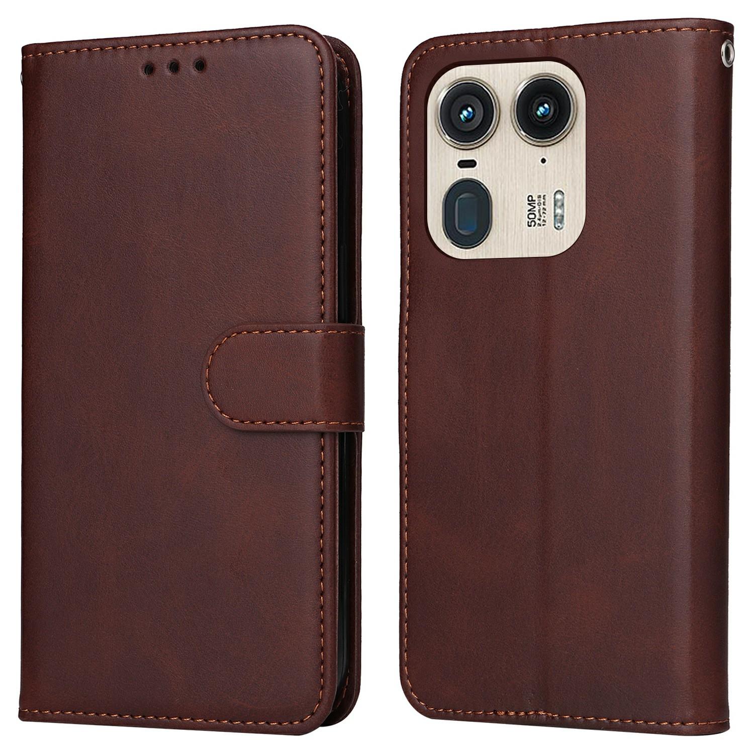 

Для Motorola Edge 50 Ultra 5G/Moto X50 Ultra 5G Чехол Кошелек из ПУ Кожи Фолио Книжка Чехол для Телефона Brown