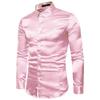 2026 Autumn Men's European Long Sleeve Shiny Casual Shirt