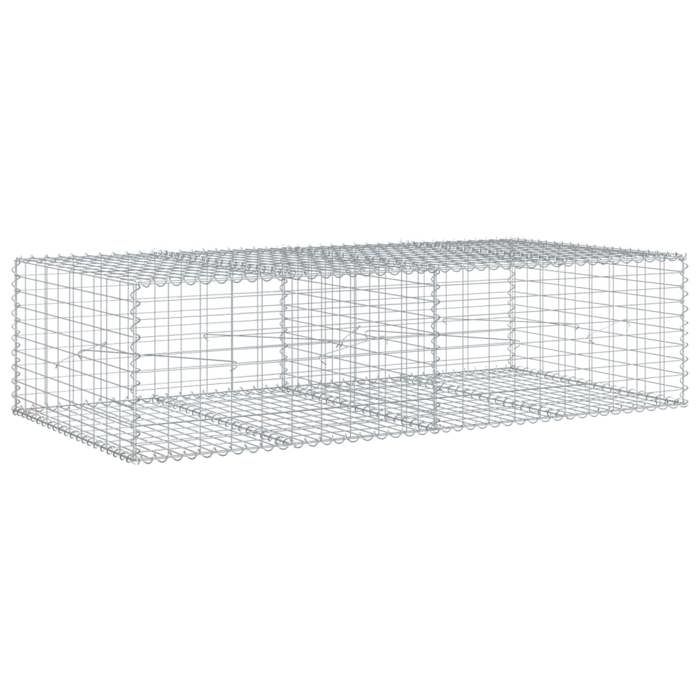 VidaXL Gabion Basket with Lid 200x100x50 Cm Galvanized Iron, Gabion Wall, Gabion Retaining Wall, Fence In 3295179