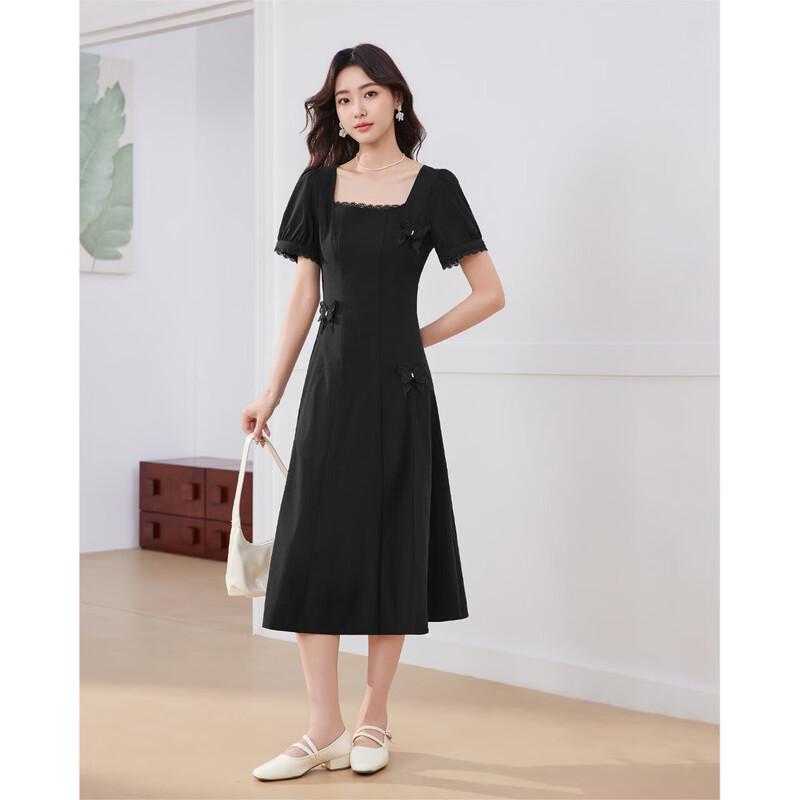 IEF French Style Square Neck Midi Dress