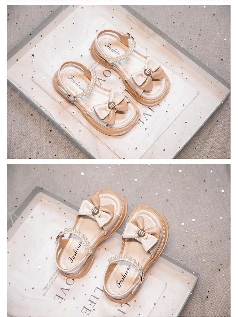 Girls' Bow Summer Sandals 2025: Elegant Korean Style Low-Cut Princess Shoes