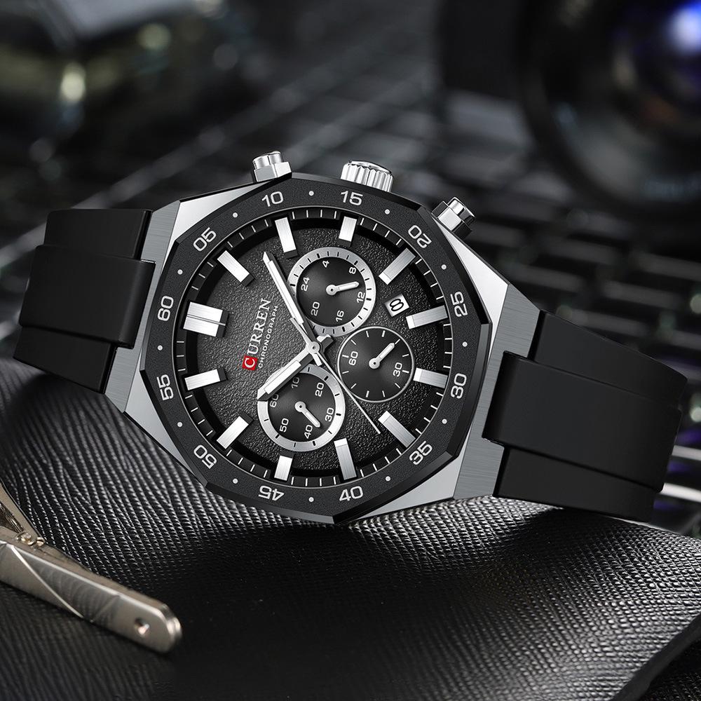 CURREN 8489 Men's Waterproof Six-Hand Quartz Sports Watch with Calendar Strap