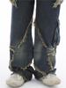 Unisex American Retro Wide-Leg Jeans with Raw Edge for Spring and Autumn