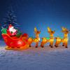 11.81FT Inflatable Toy Santa Sleigh Reindeer Xmas Yard Decoration LED Lit  Christmas Supplies Home Decor Ornament Festive Gift