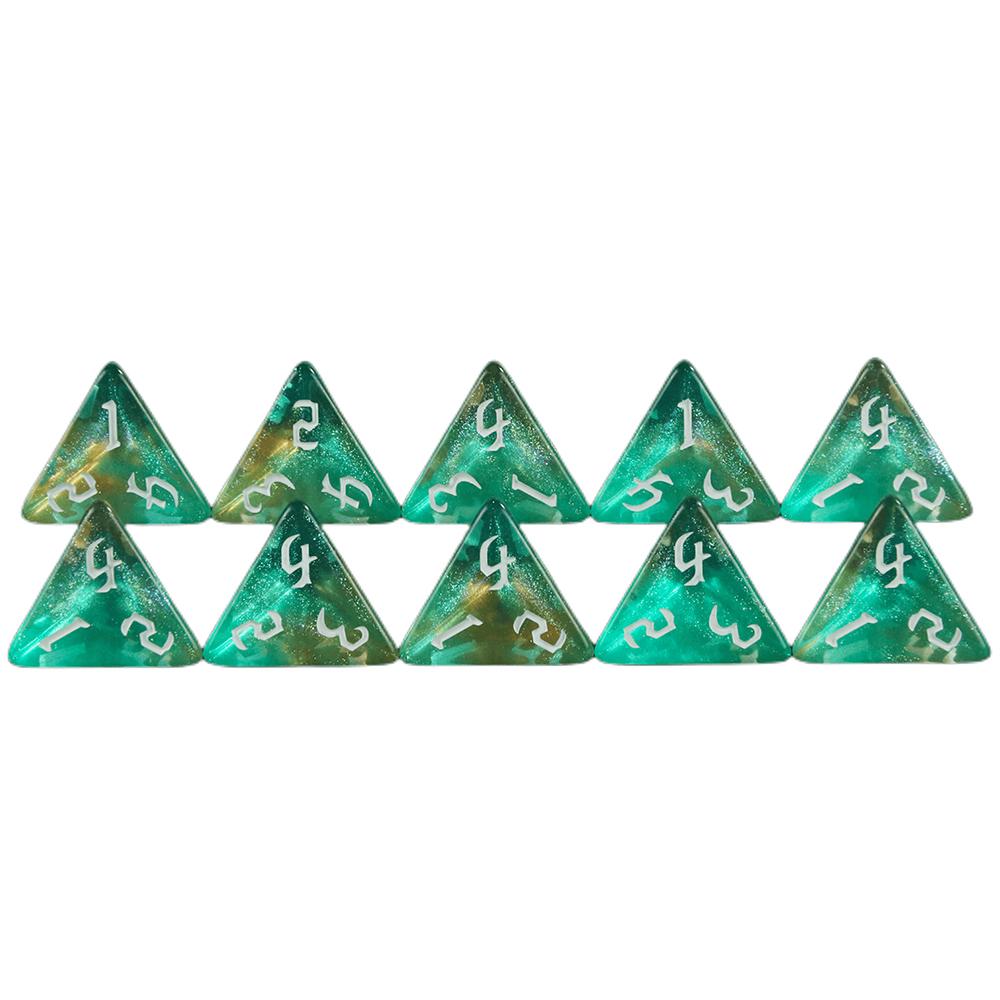 D4 Gemischte Farben Polyedrische Würfel Hohe Qualität 4-seitige Bunte Glitzerwürfel für Mathematikunterricht Spielen von Tischspielen