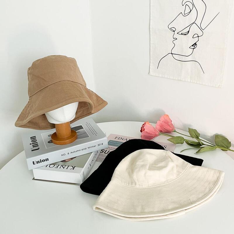 Женская базовая хлопковая панама на лето и осень C6687_Black