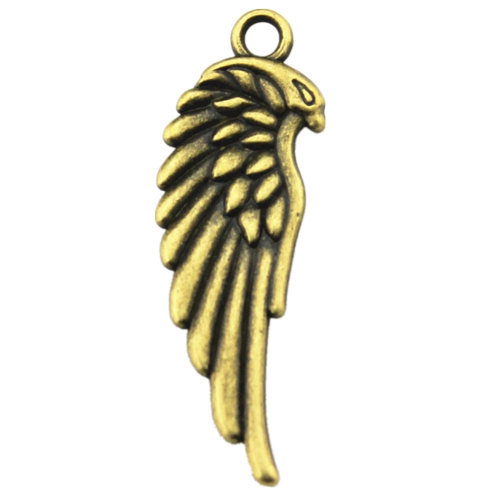 Feather Wing Charms Antique Alloy Pendants For Bohemian Jewelry Making
