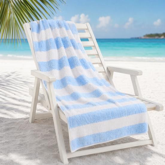 Striped Microfiber Bath Towel, Ultra Absorbent Quick Dry Towel, Lightweight Plush Towel for Beach Pool Travel And Daily Use