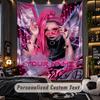 Personalized Wall Tapestry,Lady Gaga Custom Printed Name, Fabric Wall Art For Indoor Room Backdrop