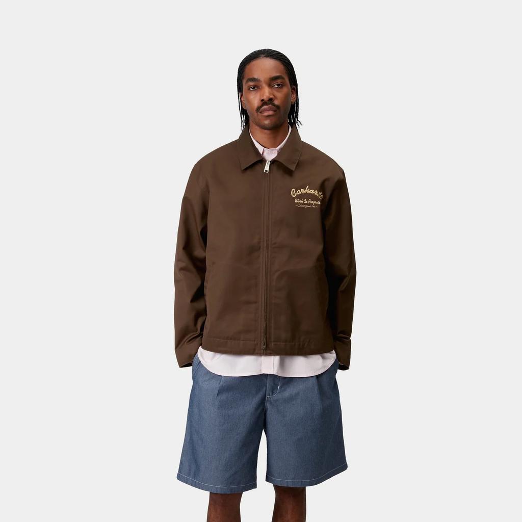 Carhartt WIP Giacca Modulo Racer con Ricamo Posteriore a Motivo Collo con Zip Manica Lunga Giacca da Uomo I034517-2X0-01