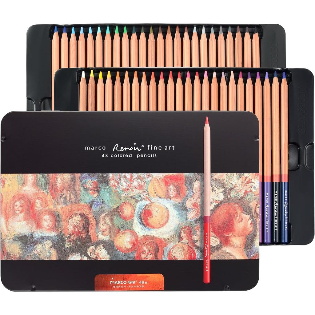 Marco para Colorear Adultos 48 Muy Vibrantes Profesionales Grueso Área Grande Color Rico Capas Fácil de Adecuado para y Arte Profesional Viene en un Metal