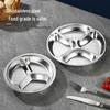 304 Stainless Steel Multi-Compartment Round Plate